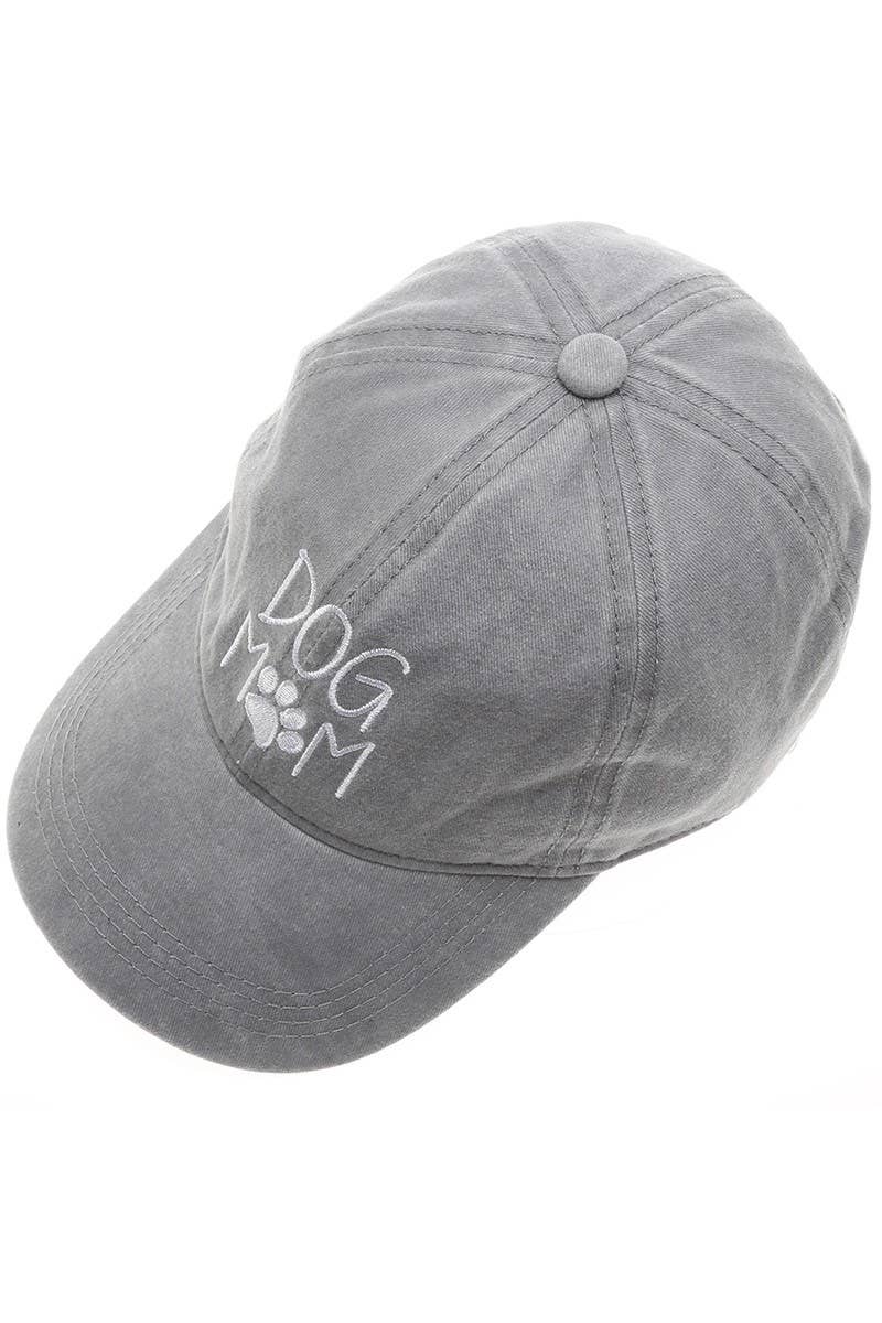 Embroidered Dog Mom Cotton Baseball Cap (GREEN ONLY)