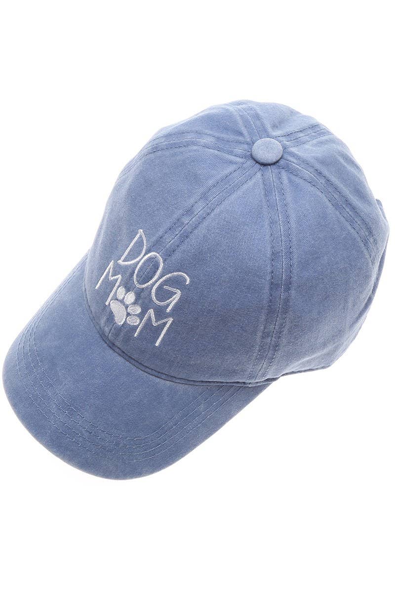 Embroidered Dog Mom Cotton Baseball Cap (GREEN ONLY)