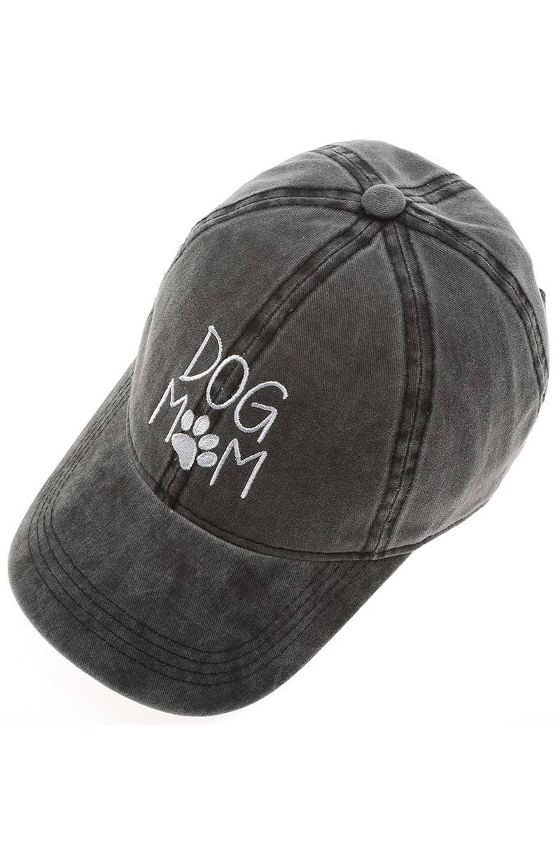 Embroidered Dog Mom Cotton Baseball Cap (GREEN ONLY)