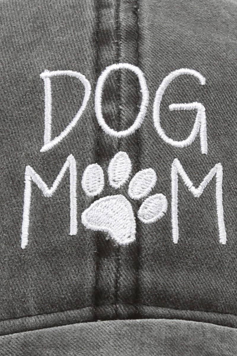 Embroidered Dog Mom Cotton Baseball Cap (GREEN ONLY)