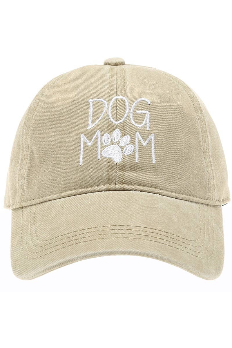 Embroidered Dog Mom Cotton Baseball Cap (GREEN ONLY)