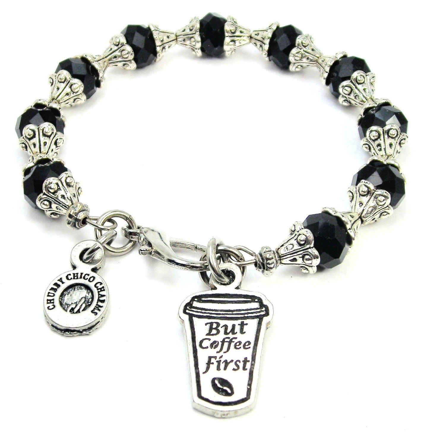 But First Coffee, Capped Crystal Bracelets (Made in the USA)