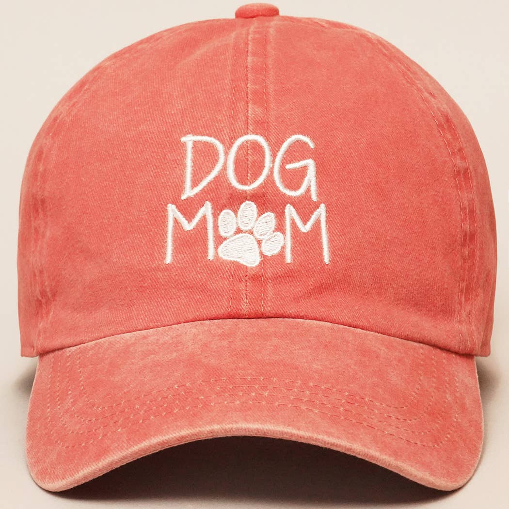 Embroidered Dog Mom Cotton Baseball Cap (GREEN ONLY)