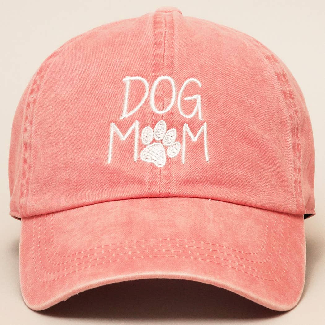 Embroidered Dog Mom Cotton Baseball Cap (GREEN ONLY)