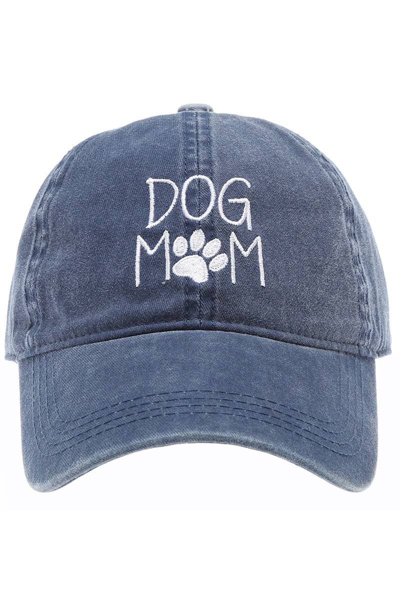 Embroidered Dog Mom Cotton Baseball Cap (GREEN ONLY)