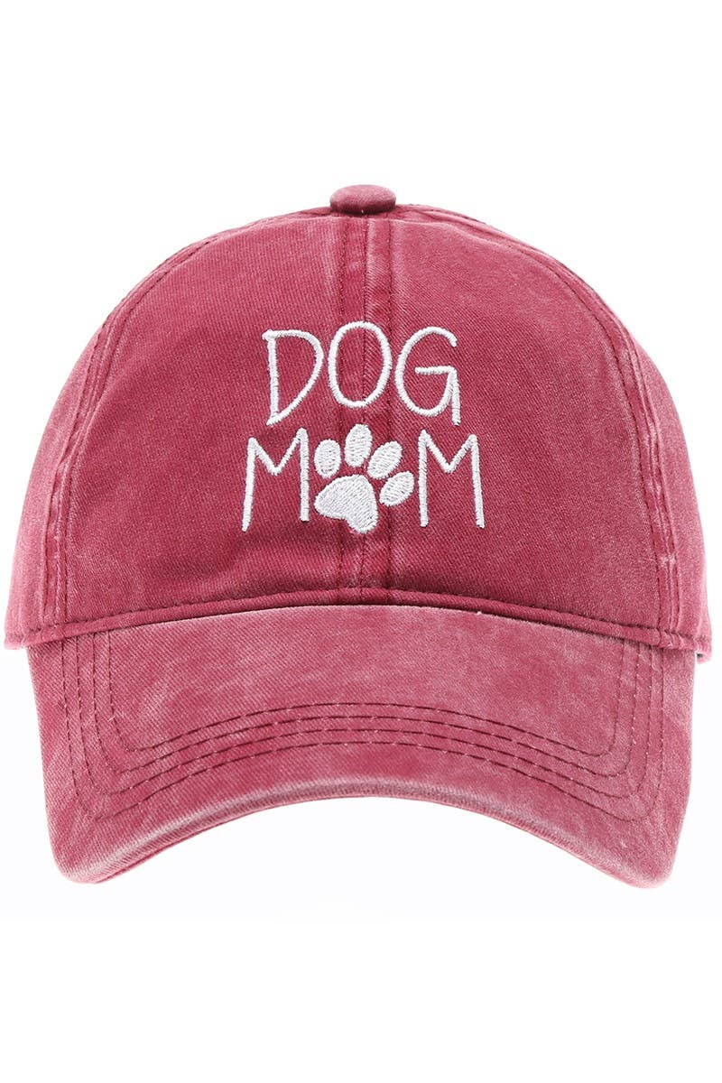 Embroidered Dog Mom Cotton Baseball Cap (GREEN ONLY)