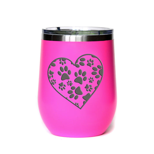 Heart With Dog Or Cat Paws Valentines Day Gift For Pet Lover: Navy / 12 oz.