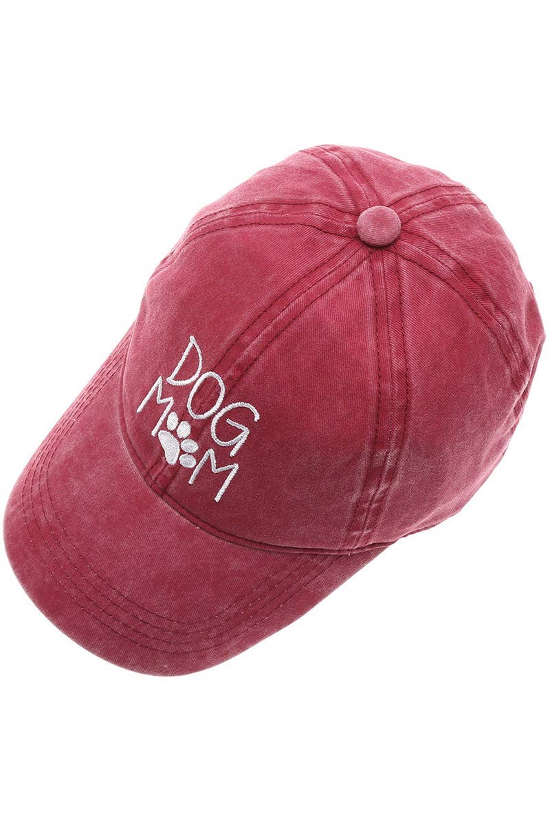 Embroidered Dog Mom Cotton Baseball Cap (GREEN ONLY)