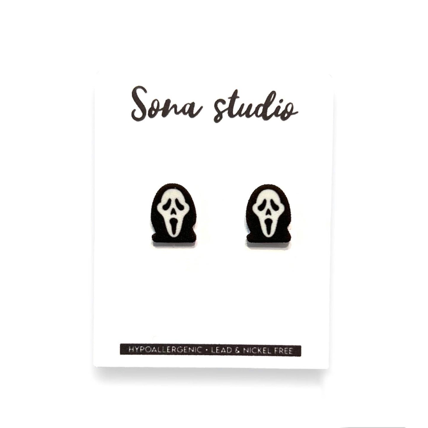 Ghost Face Halloween Earrings