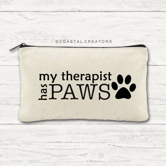 My Therapist has Paws Canvas Multi-Use Zipper Bag (Unlined)