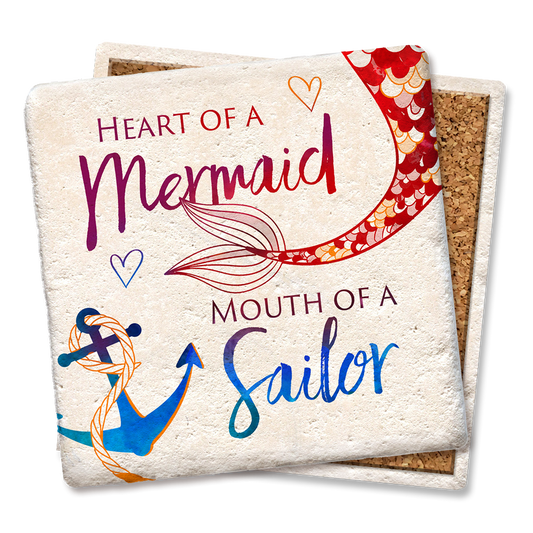 Heart of a Mermaid Mouth Of A Sailor Coaster