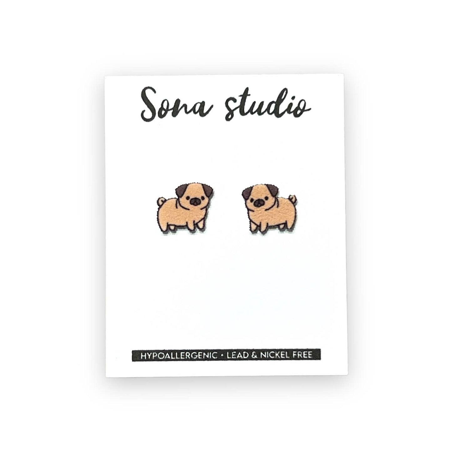 Pug Puppy Earrings