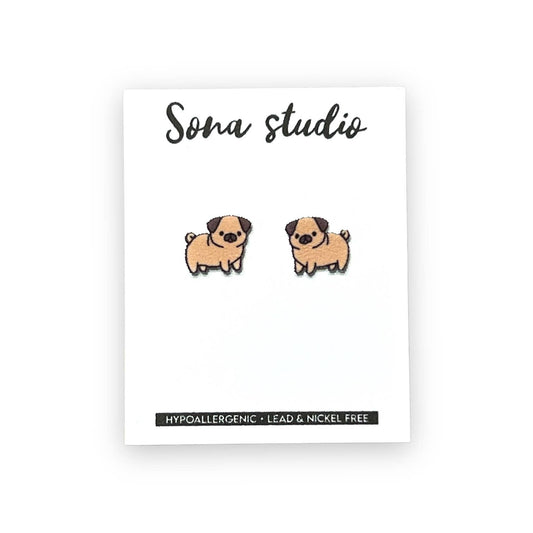 Pug Puppy Earrings