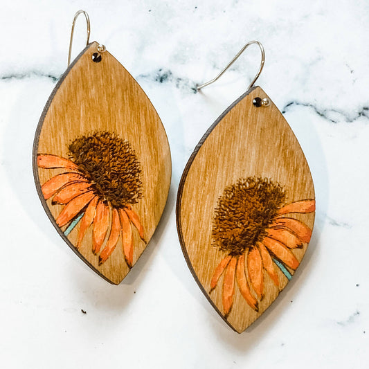 Sunflower Bloom Flower Earrings