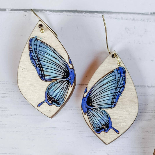 Blue Morpho Butterfly Earrings